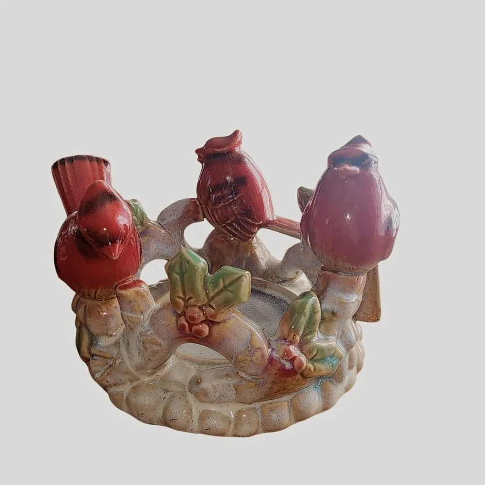 Three Cardinal‎ Ceramic Candle Holder